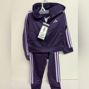 Adidas Dark Purple 2 piece set with Light Stripes